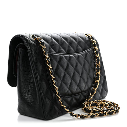 Chanel Caviar Quilted Jumbo Double Flap Black 3 of 11