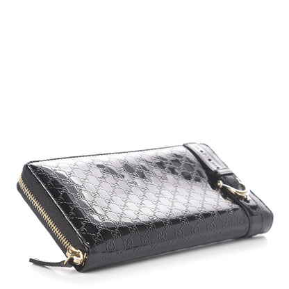 Gucci Patent Microguccissima Nice Zip Around Wallet Black 4 of 6