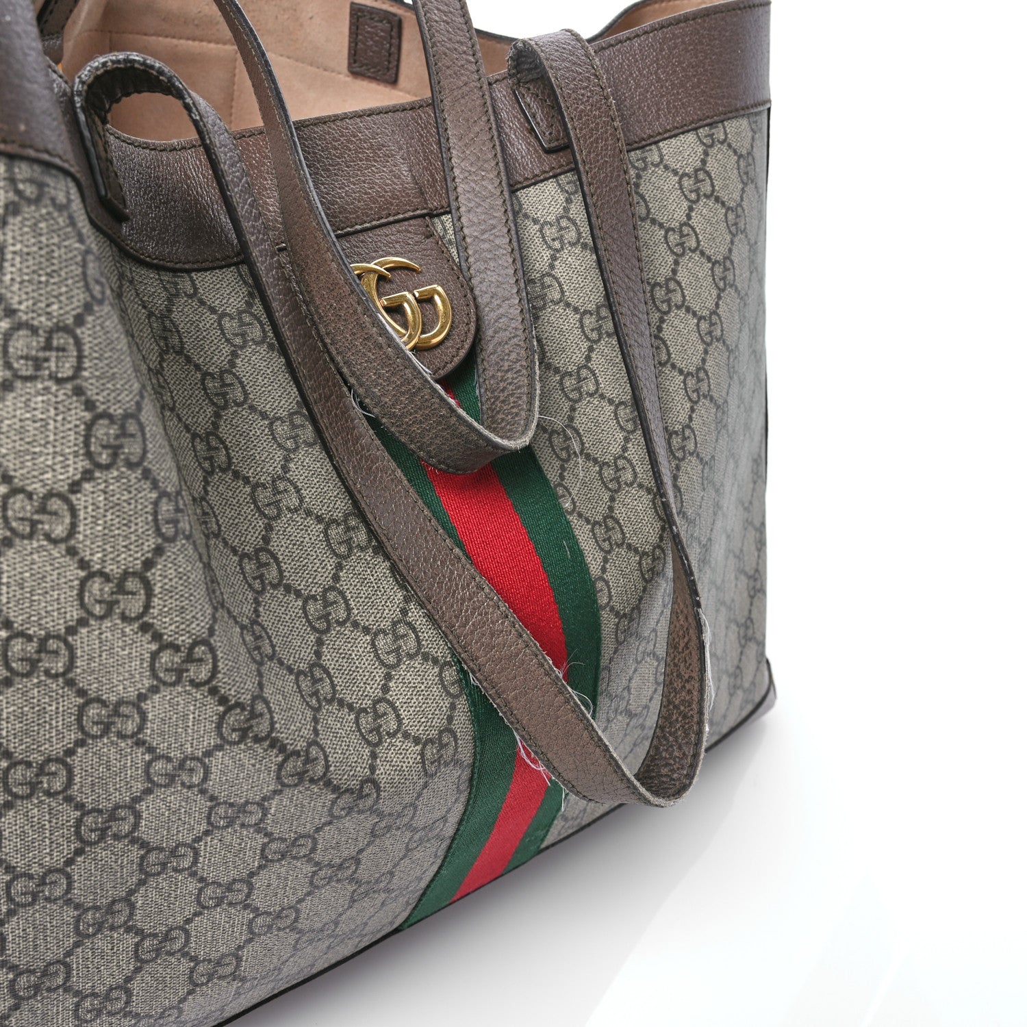 Gucci GG Supreme Monogram Web Ophidia Tote Brown 13 of 13