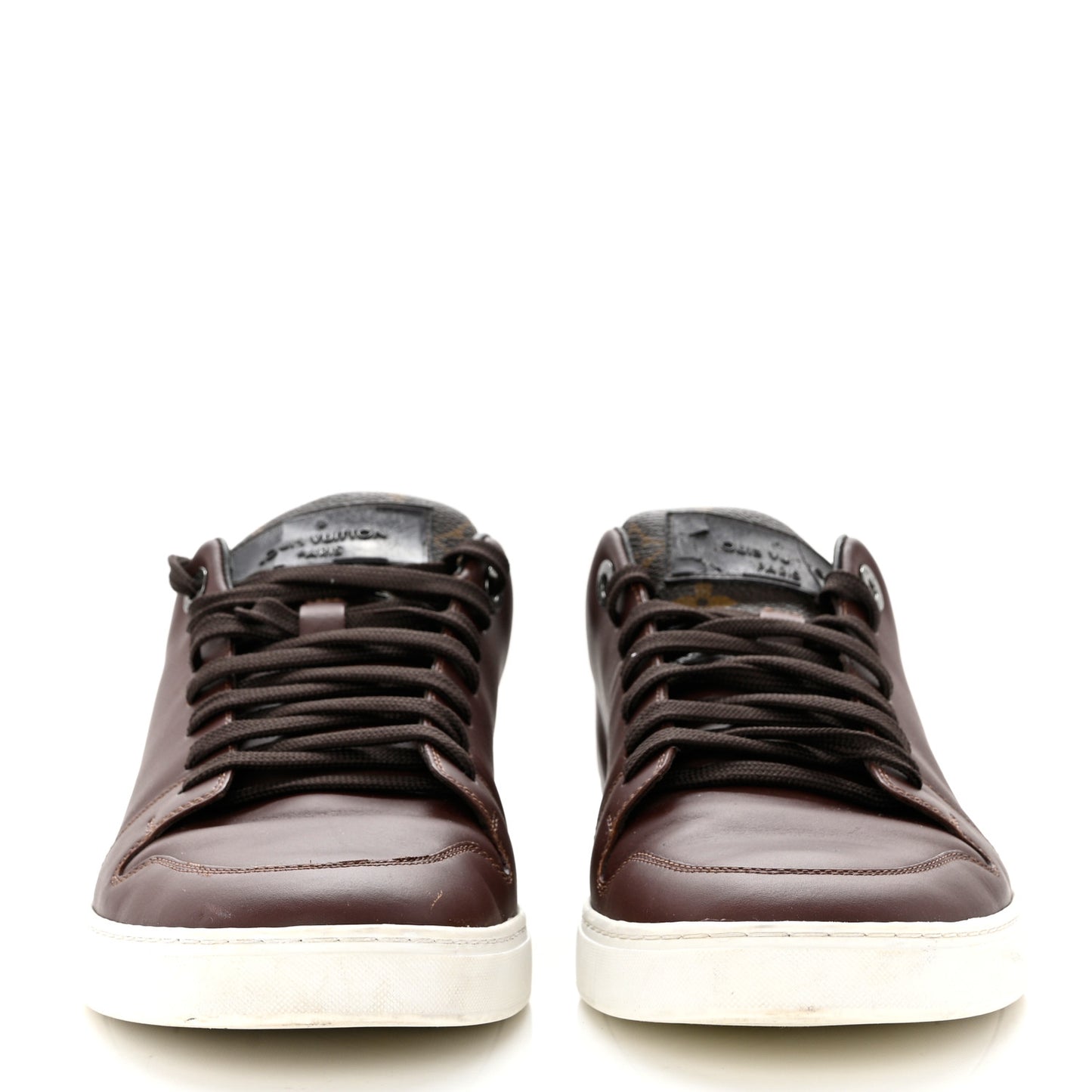 Calfskin Monogram Mens Frontrow Sneakers 8 Brown