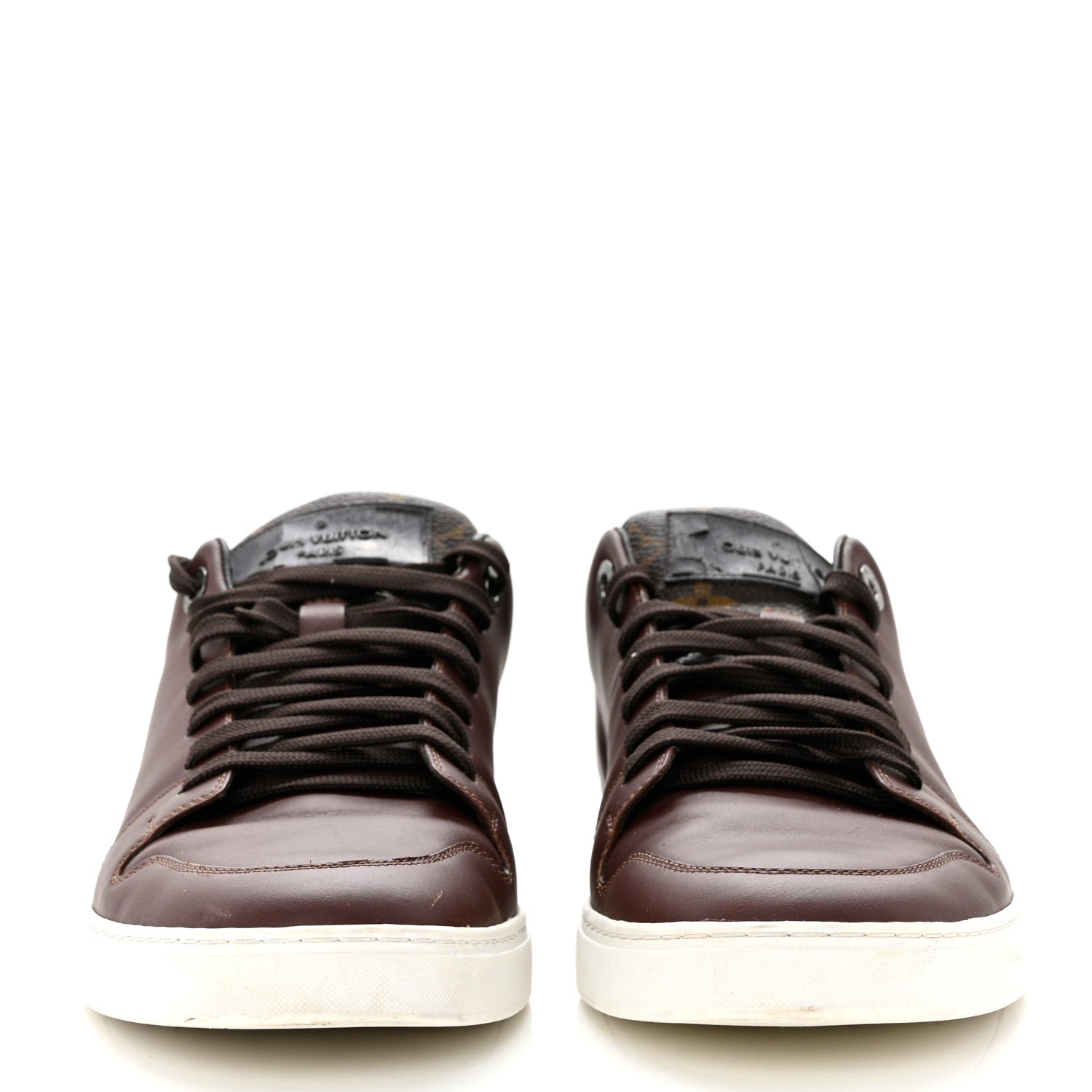 Louis Vuitton Calfskin Monogram Mens Frontrow Sneakers 8 Brown 2 of 10