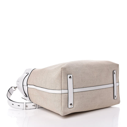 Burberry Canvas Calfskin Medium Belt Bag White 5 of 10