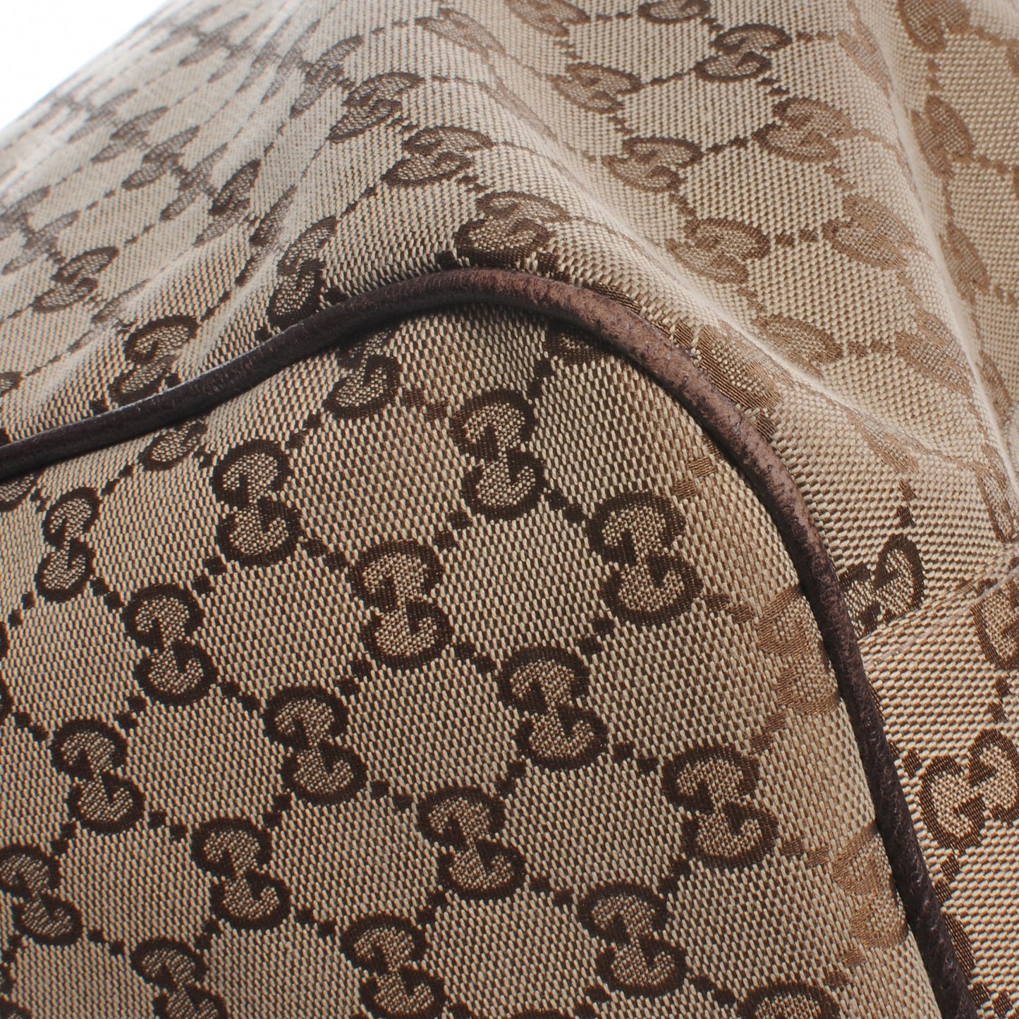 GG Monogram Web Large Collapsible Carry On Duffle Beige Brown