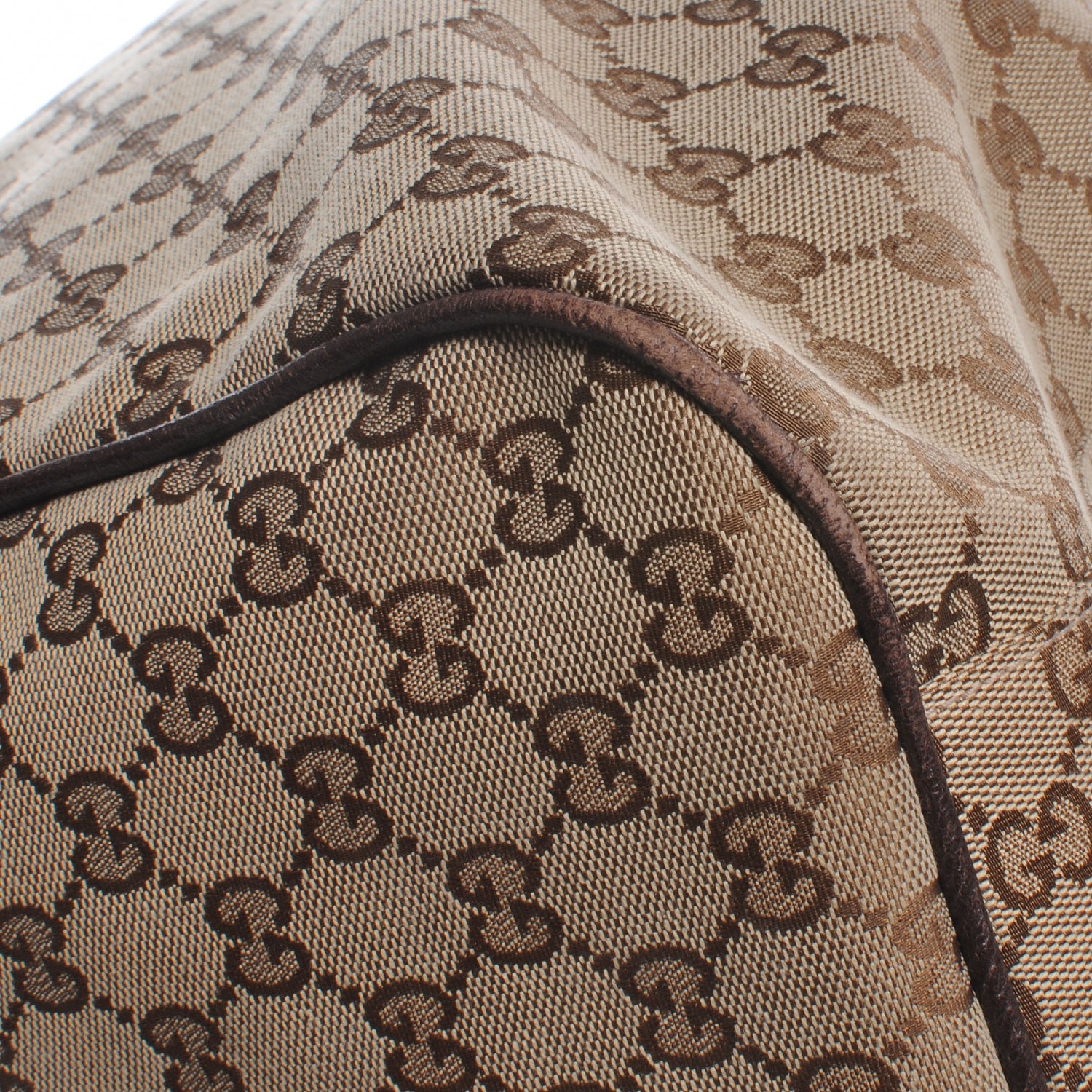 Gucci GG Monogram Web Large Collapsible Carry On Duffle Beige Brown 5 of 9