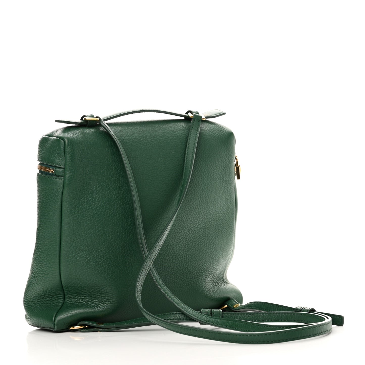 Grained Calfskin L23.5 Extra Pocket Backpack Forest Leaves