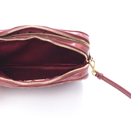 Miu Miu Nappa Matelasse Double Zip Pochette Clutch Loto 5 of 11