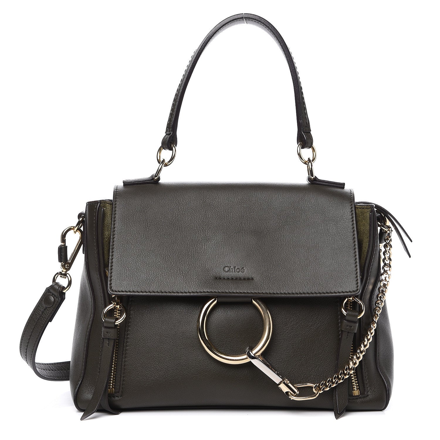 Chloe Calfskin Small Faye Day Shoulder Bag Deep Forest 1 of 8