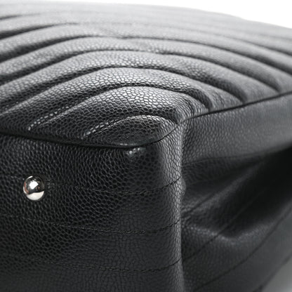 Chanel Caviar Chevron Quilted Large Shopping Tote Black 11 of 14