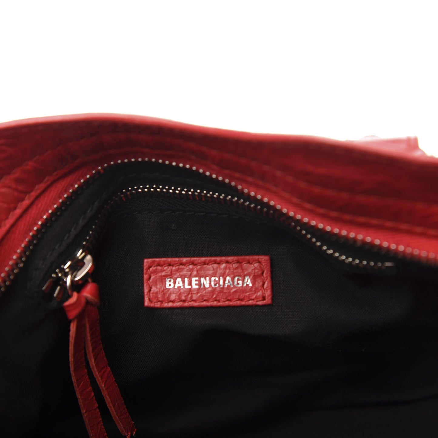 Agneau Classic Silver Hardware Mini City Logo Strap Rouge Cardinal Black
