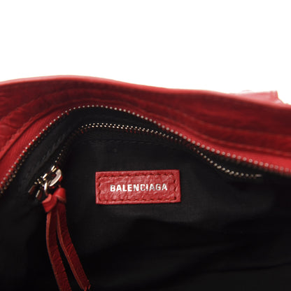 Balenciaga Agneau Classic Silver Hardware Mini City Logo Strap Rouge Cardinal Black 9 of 13