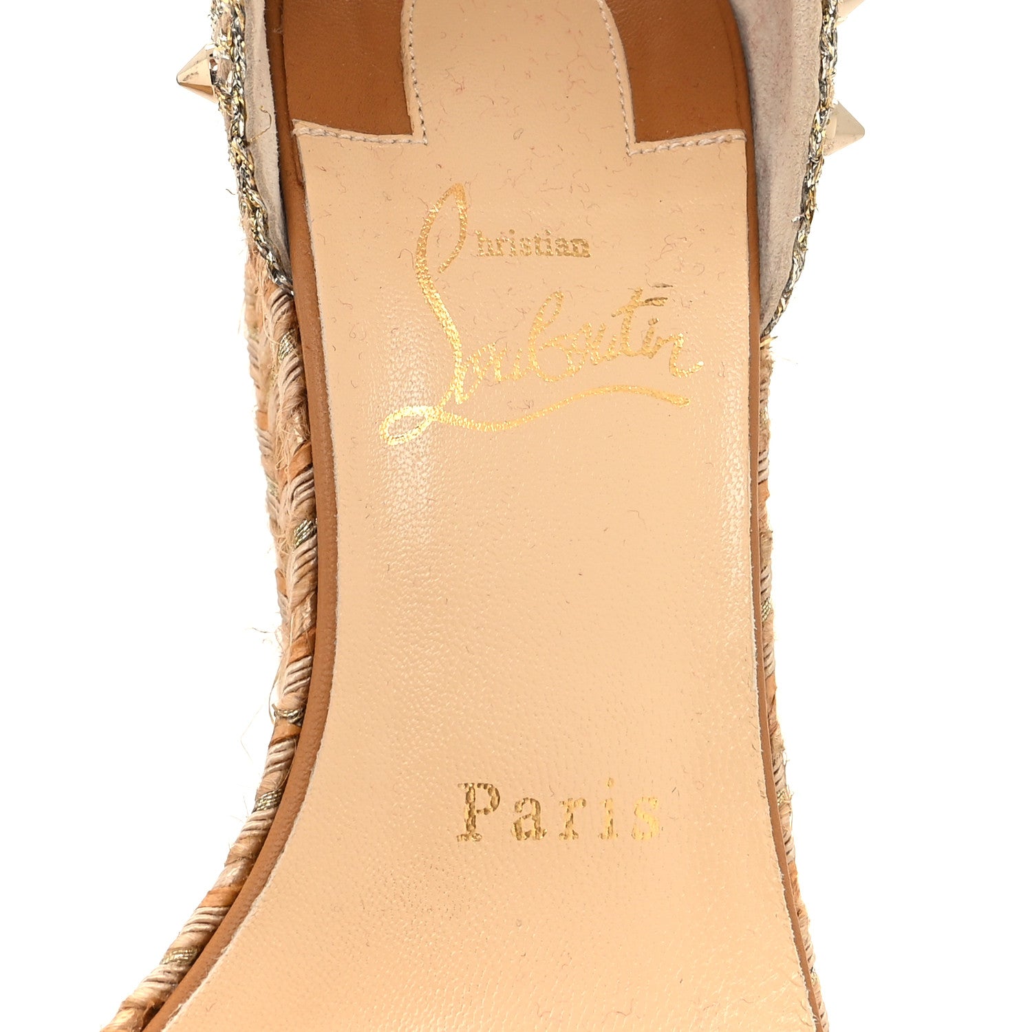 Christian Louboutin Nappa Madmonica 120 Wedge Sandals 37 Gold Silver 7 of 8