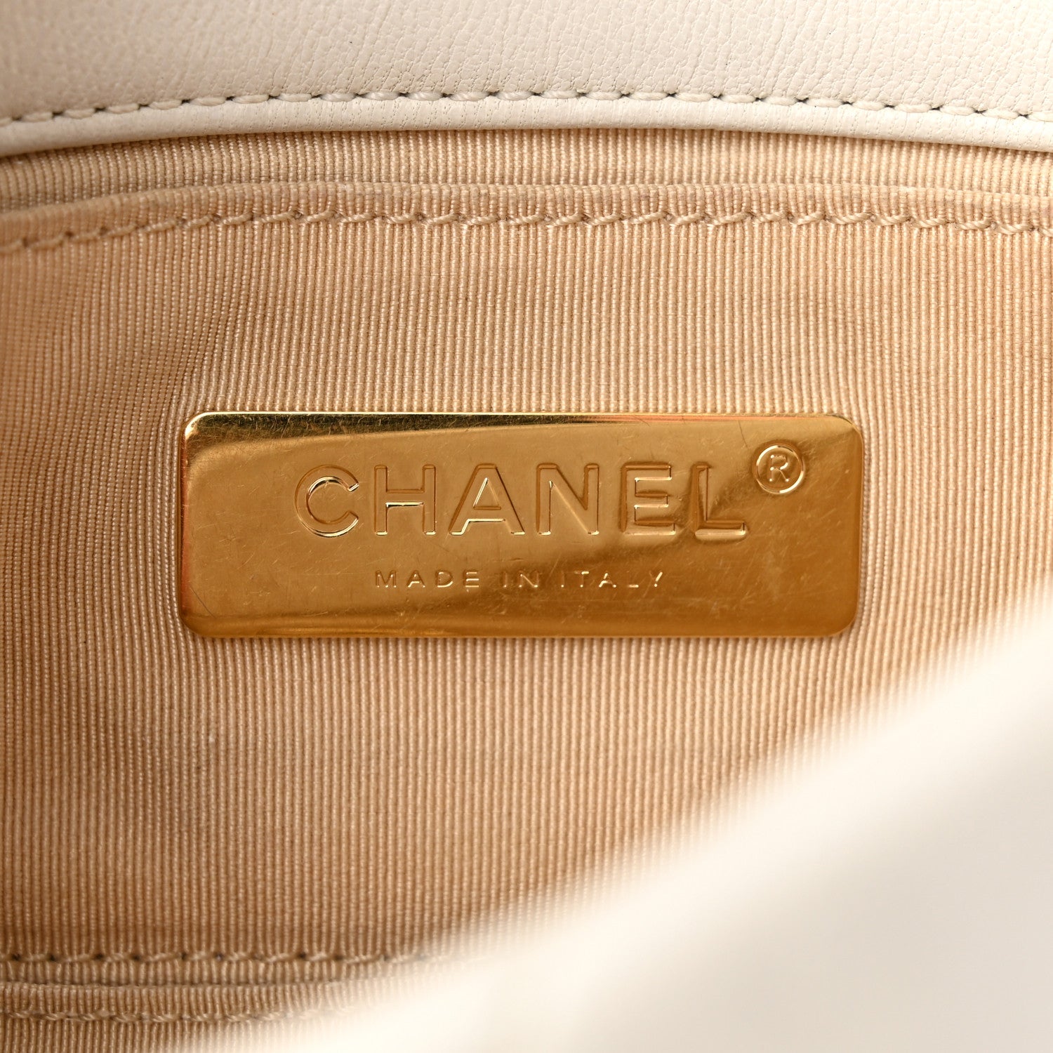 Chanel Goatskin Quilted Chanel 19 Waist Bag White 6 of 14