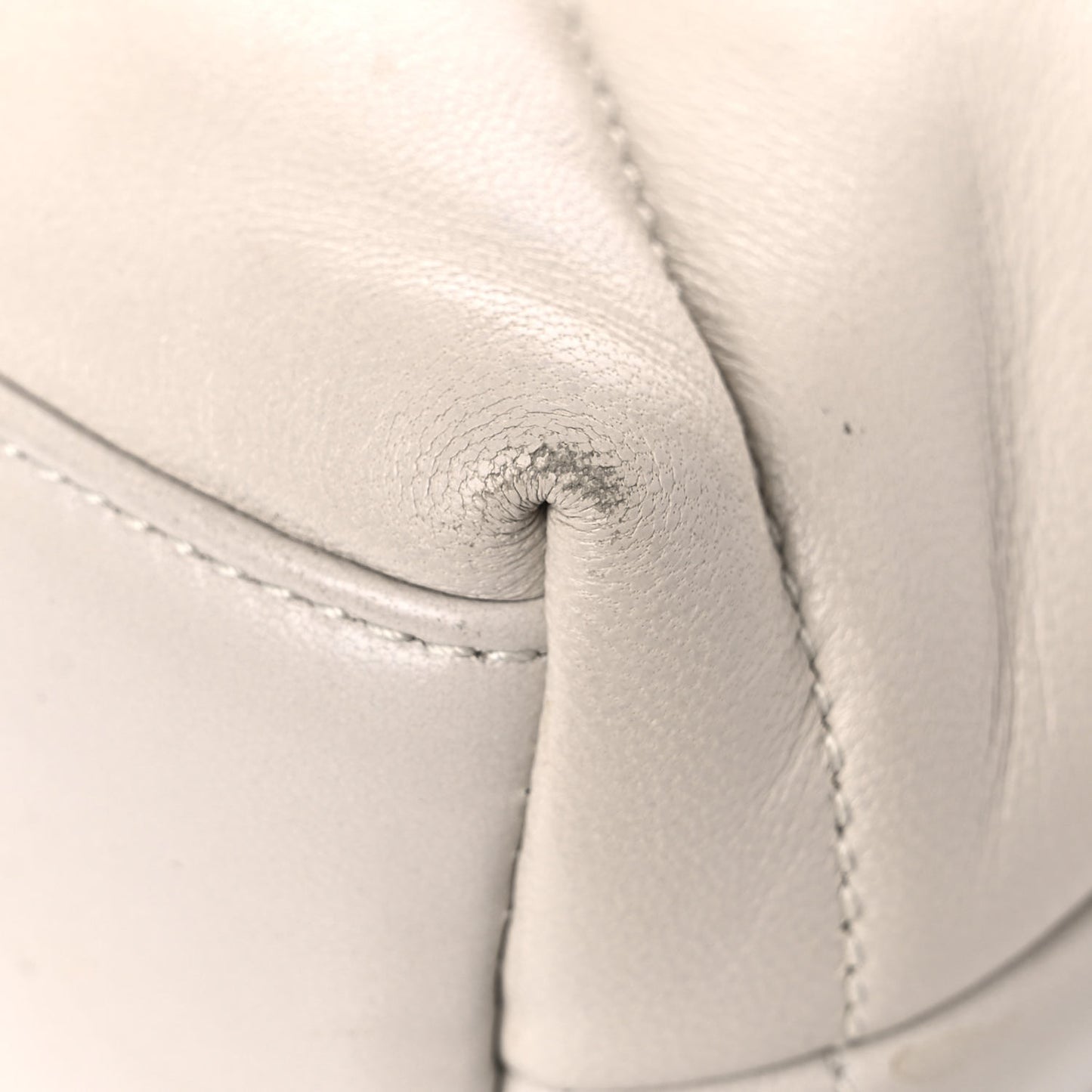 Lambskin Quilted Toy Loulou Puffer Monogram Chain Satchel Crema Soft