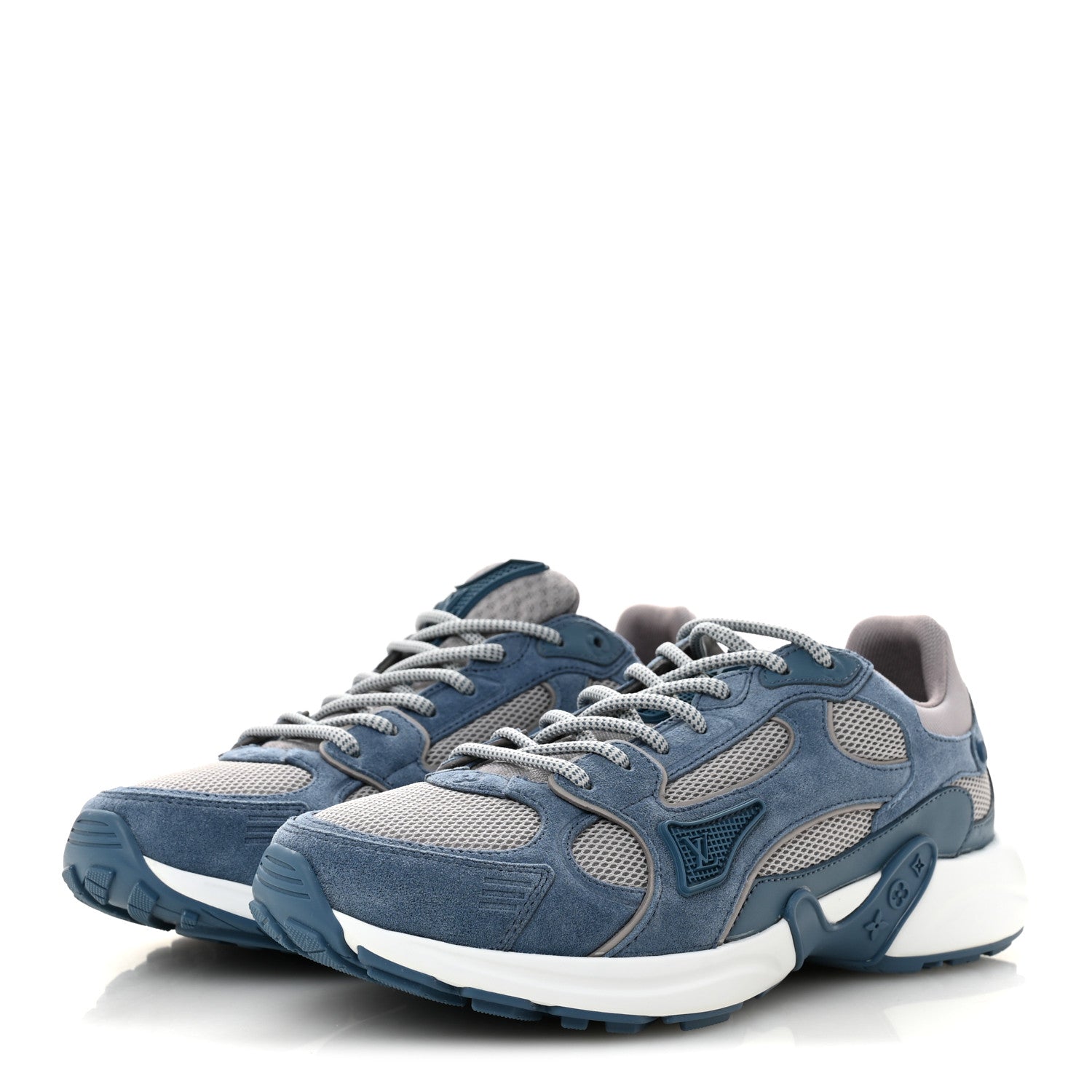 Louis Vuitton Calfskin Suede Womens LV Olympia Sneakers 38 Blue 4 of 10