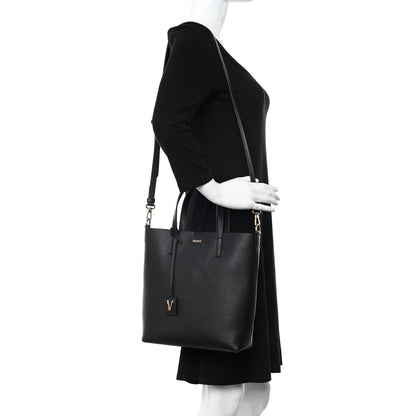 Versace Calfskin Virtus Tote Bag Black 2 of 9