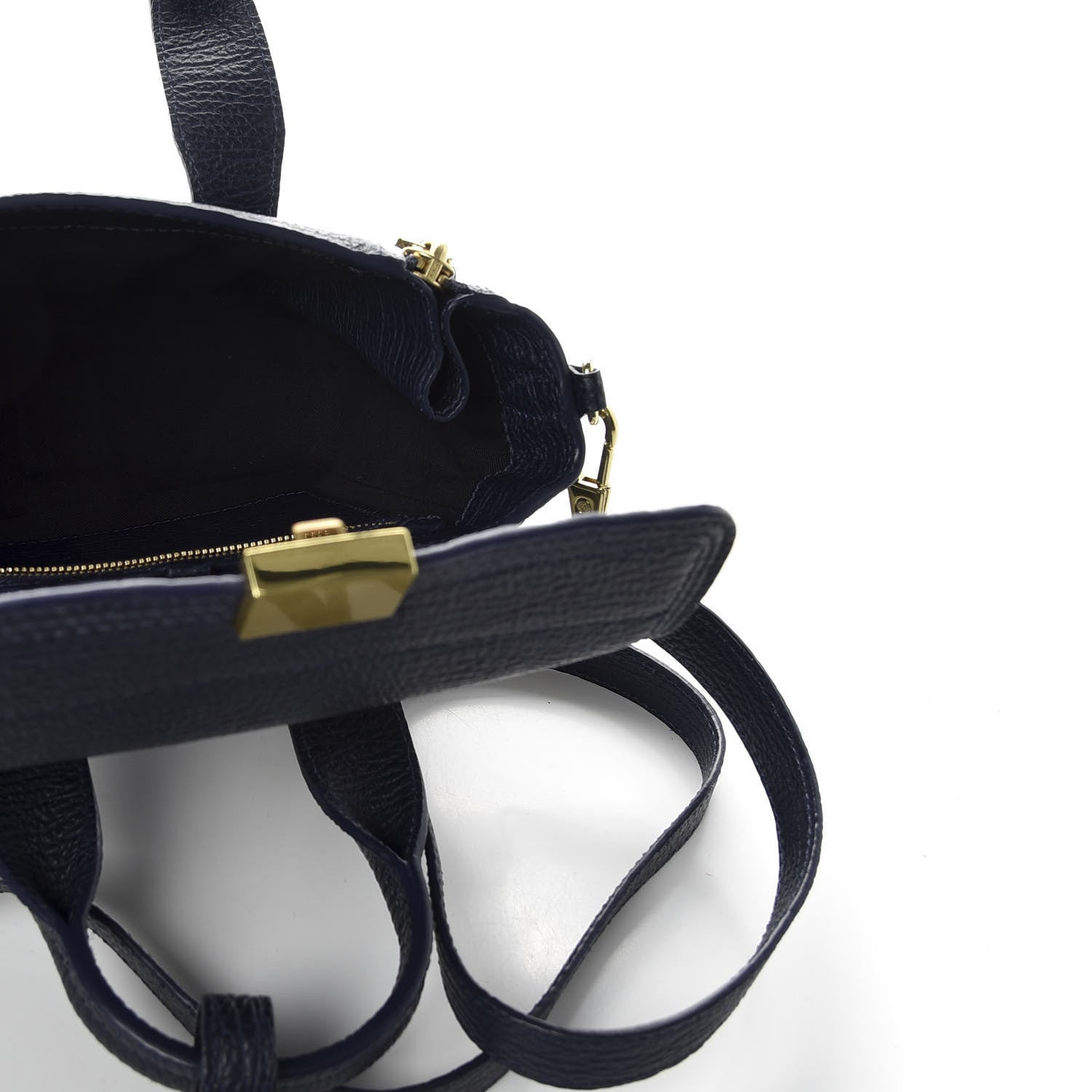 3.1 Phillip Lim 3.1 Textured Calfskin Mini Pashli Satchel Ink 5 of 8