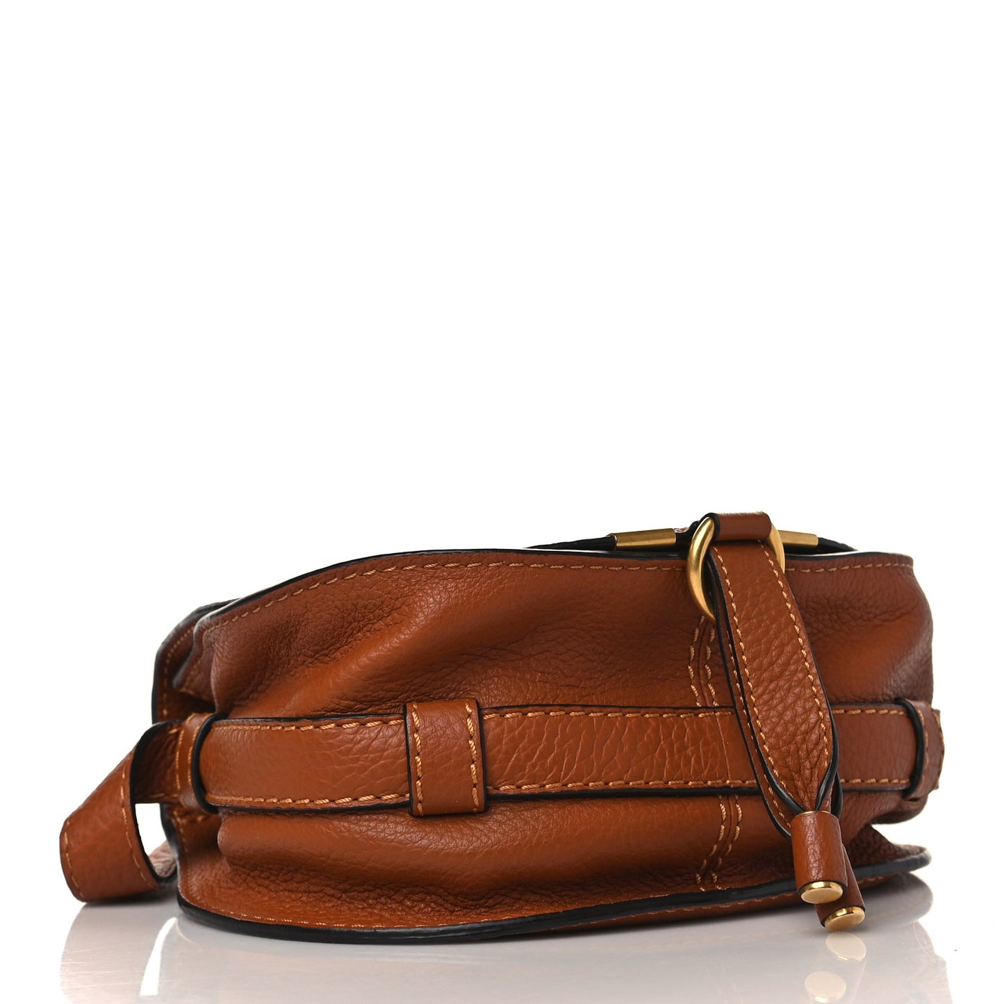 Calfskin Mini Marcie Round Crossbody Bag Tan