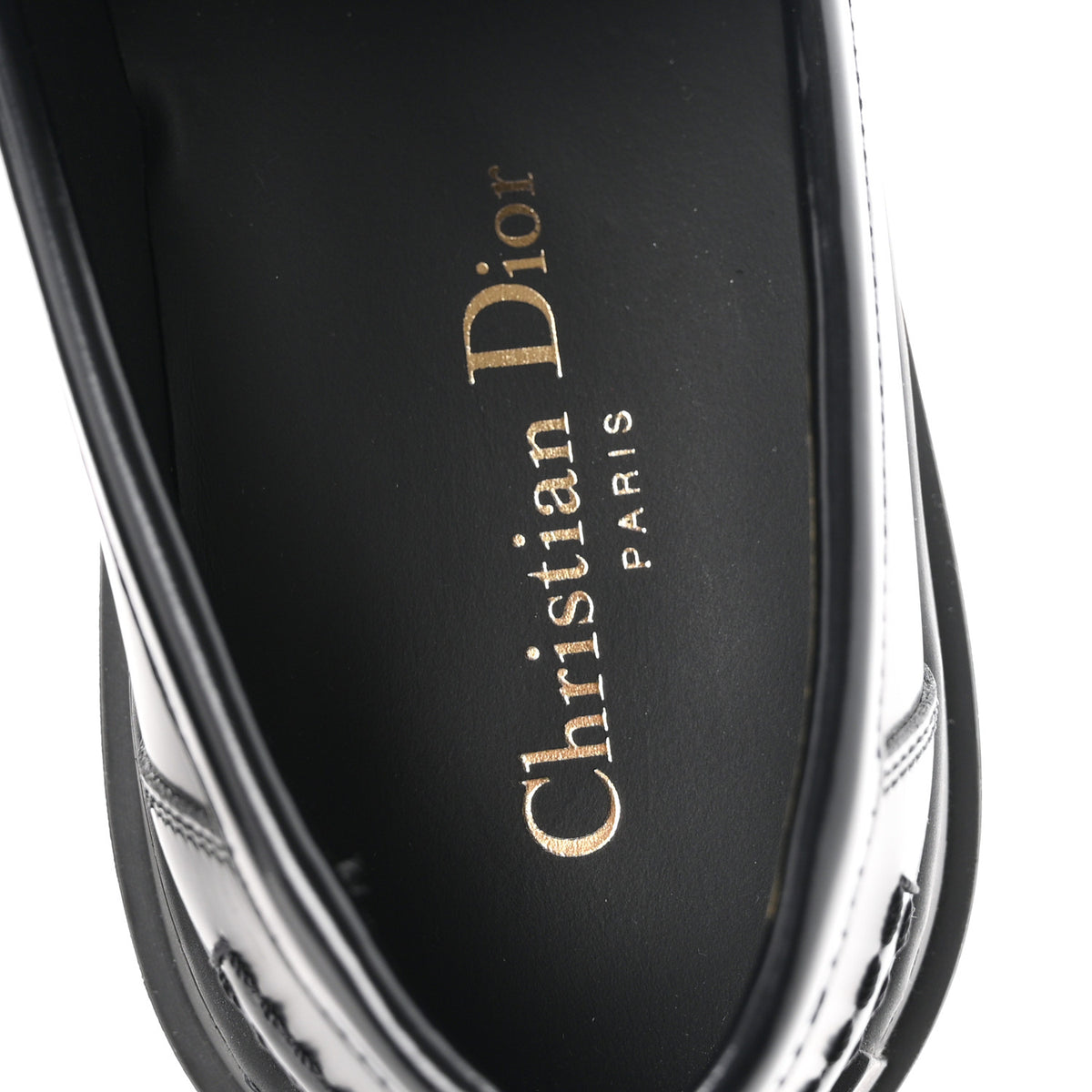 Christian Dior Brushed Calfskin Rubber Dior Code Cap Toe Lug Sole 35mm Loafers 39 Black 8 of 9