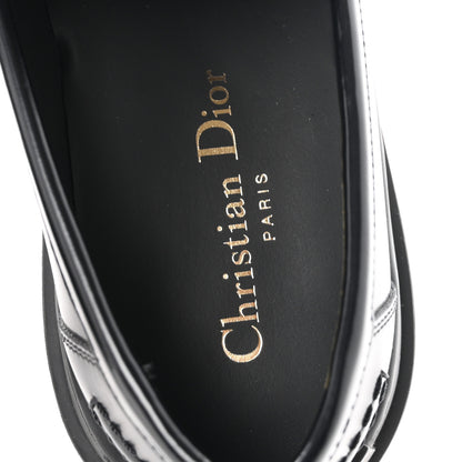 Christian Dior Brushed Calfskin Rubber Dior Code Cap Toe Lug Sole 35mm Loafers 39 Black 8 of 9