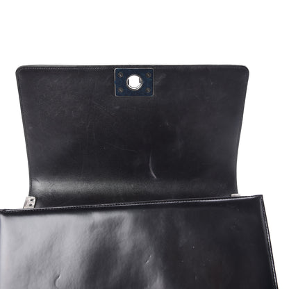 Chanel Glazed Calfskin Large Boy Flap Black 8 of 11