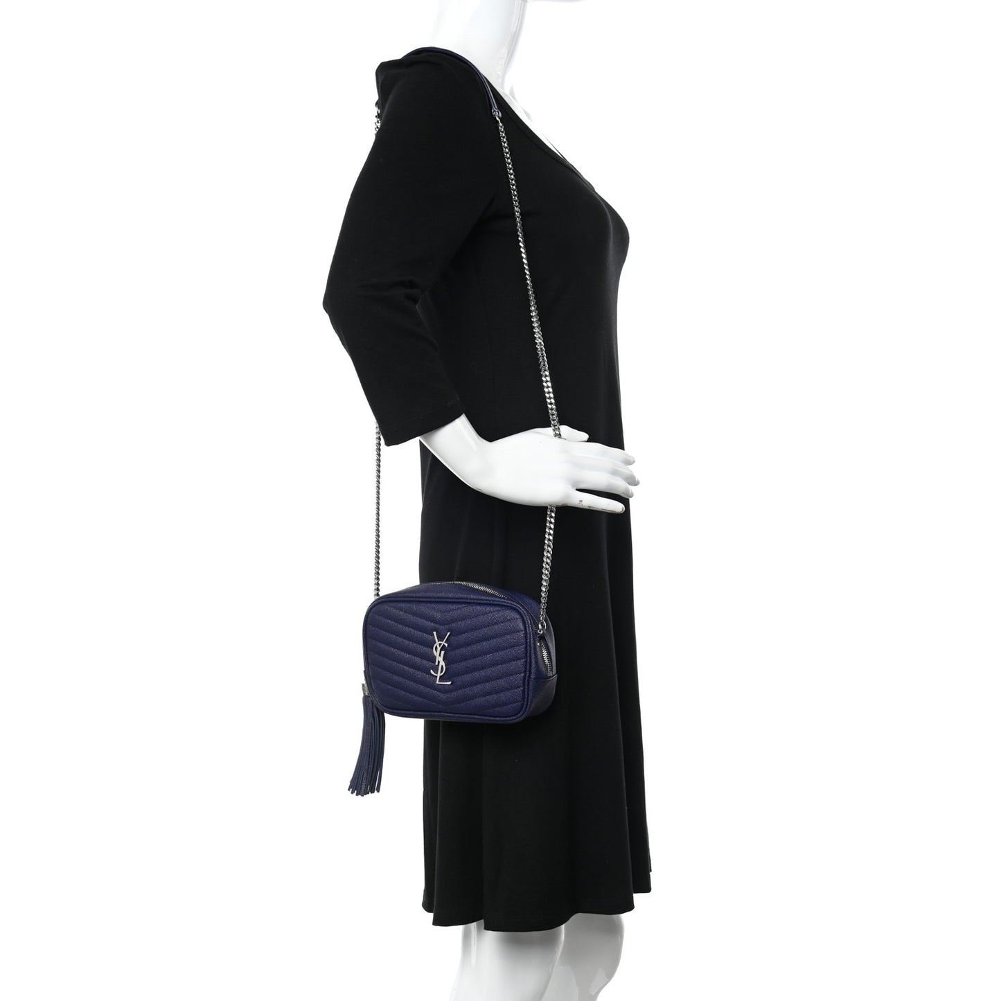 Grain De Poudre Matelasse Monogram Mini Lou Camera Bag Azure Blue