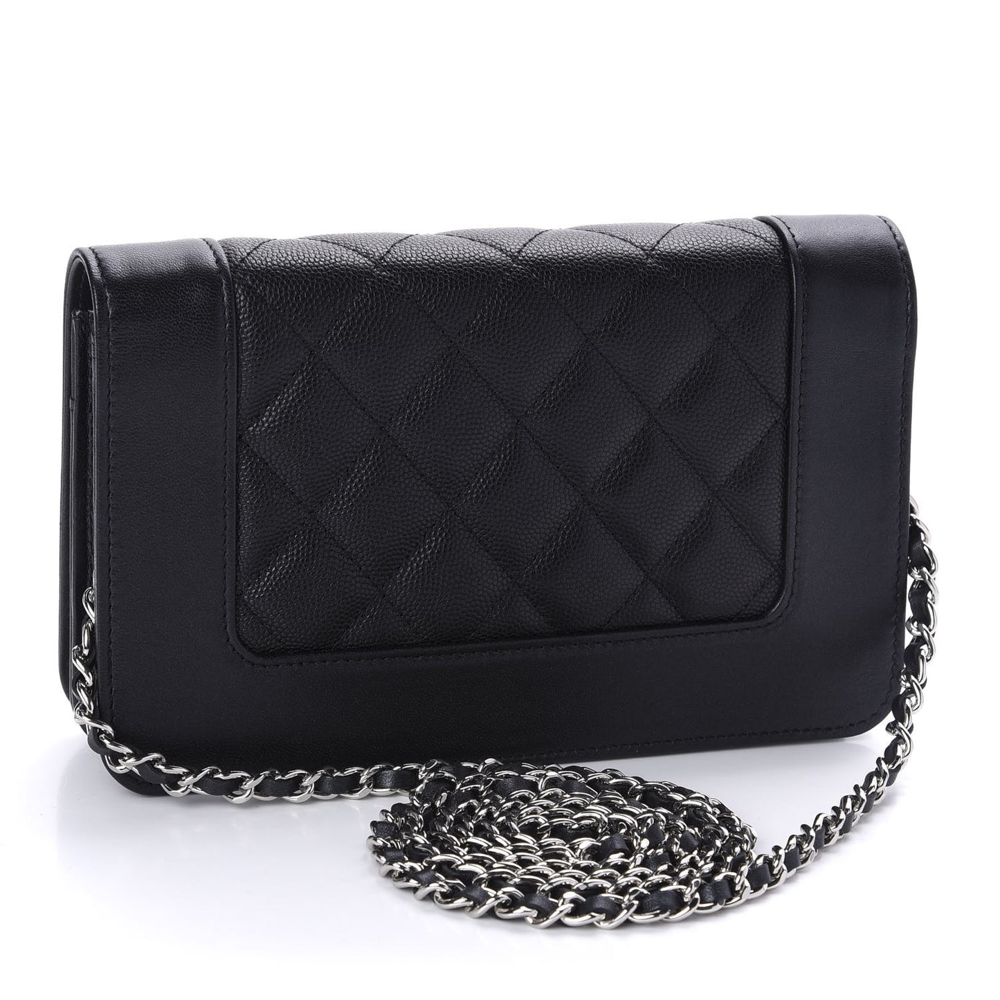 Caviar Quilted Vintage Mademoiselle Wallet On Chain WOC Black