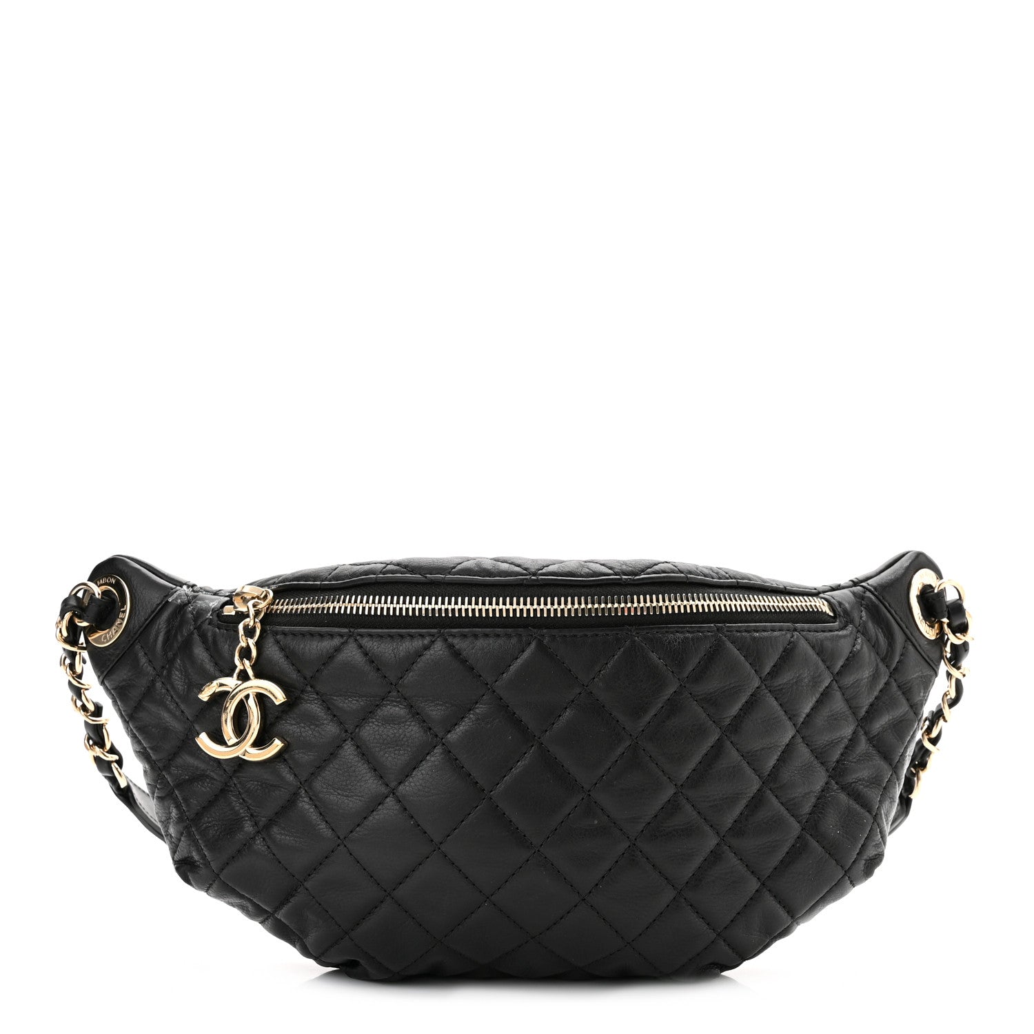 Chanel Calfskin Quilted Banane Waist Bag Fanny Pack Black 1 of 11