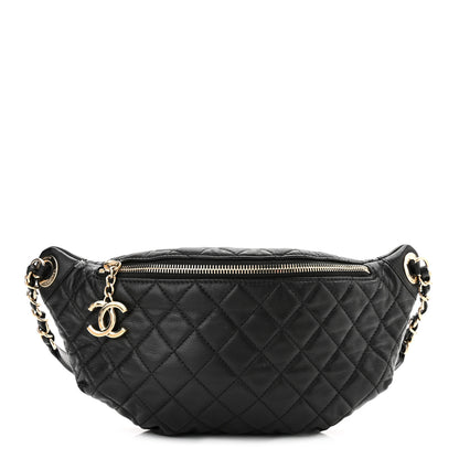 Chanel Calfskin Quilted Banane Waist Bag Fanny Pack Black 1 of 11