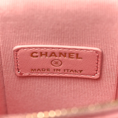 Chanel Caviar Quilted Phone Holder With Chain Pink 6 of 10