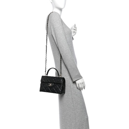 Chanel Caviar Quilted Mini Retro Twist Top Handle Flap Black 2 of 11