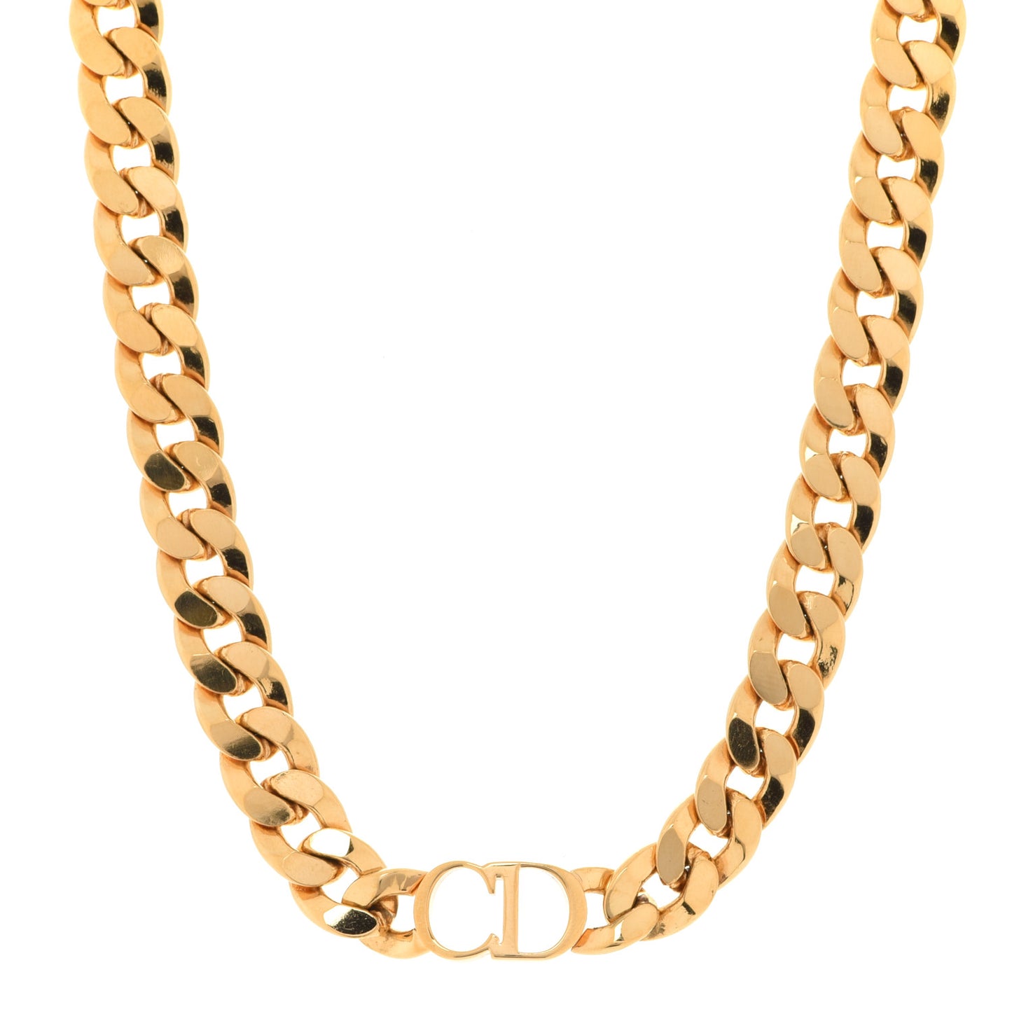 Metal CD Choker Necklace Gold