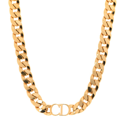 Christian Dior Metal CD Choker Necklace Gold 1 of 6