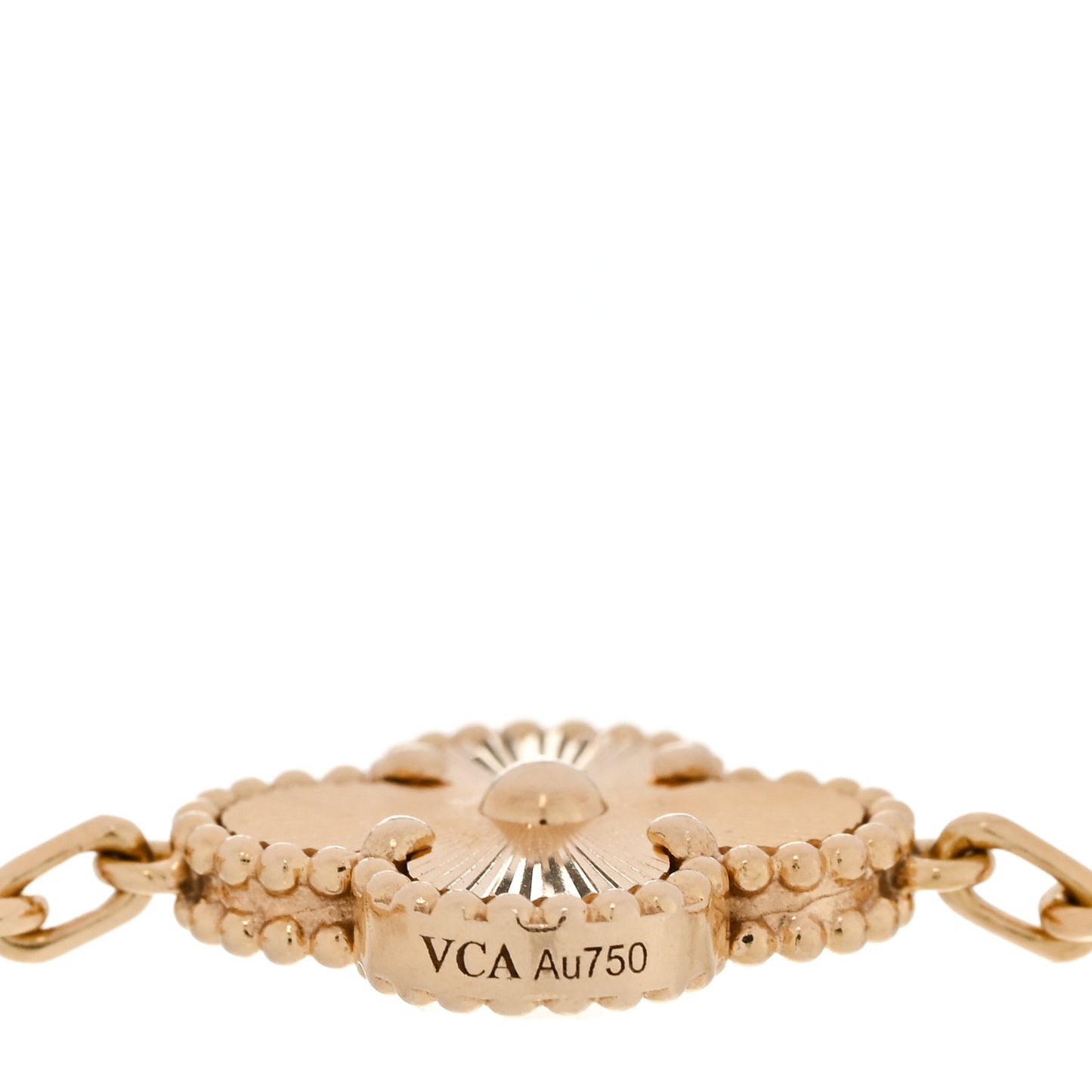 18K Yellow Gold 5 Motifs Guilloche Vintage Alhambra Bracelet