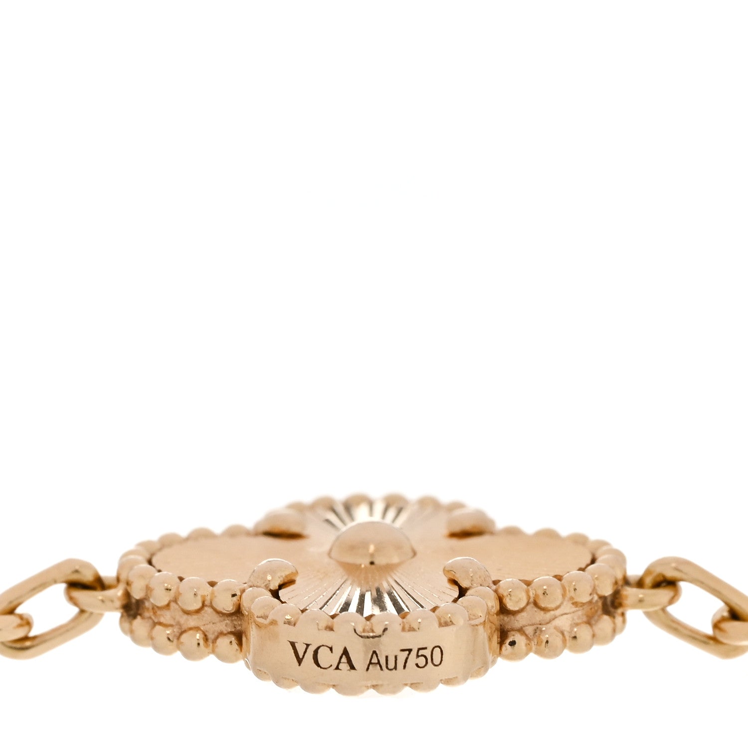 Van Cleef & Arpels 18K Yellow Gold 5 Motifs Guilloche Vintage Alhambra Bracelet 4 of 5