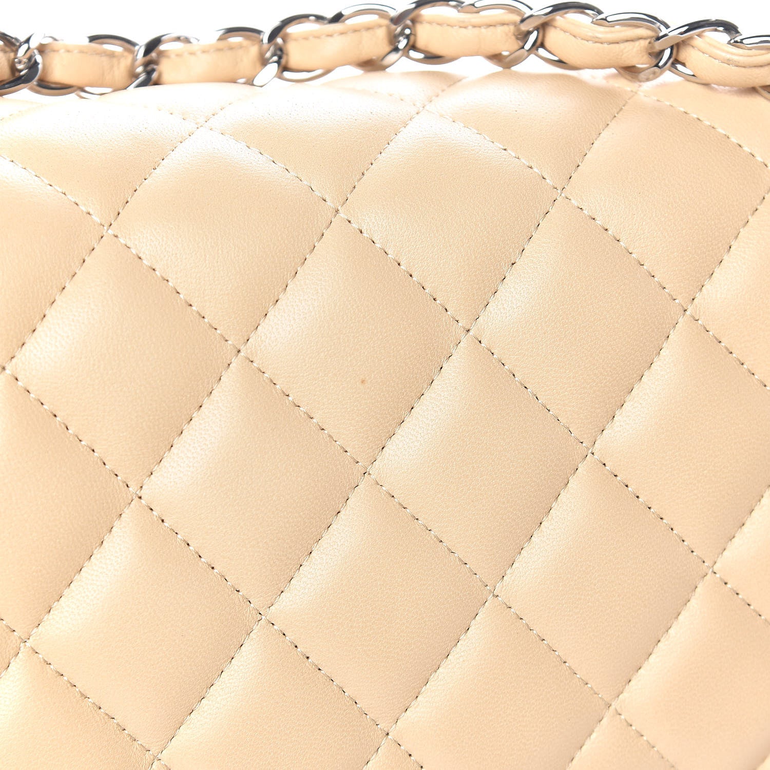 Chanel Lambskin Quilted Jumbo Double Flap Beige Clair 10 of 13