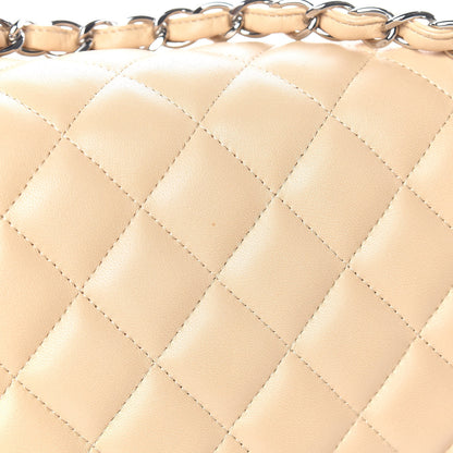 Chanel Lambskin Quilted Jumbo Double Flap Beige Clair 10 of 13