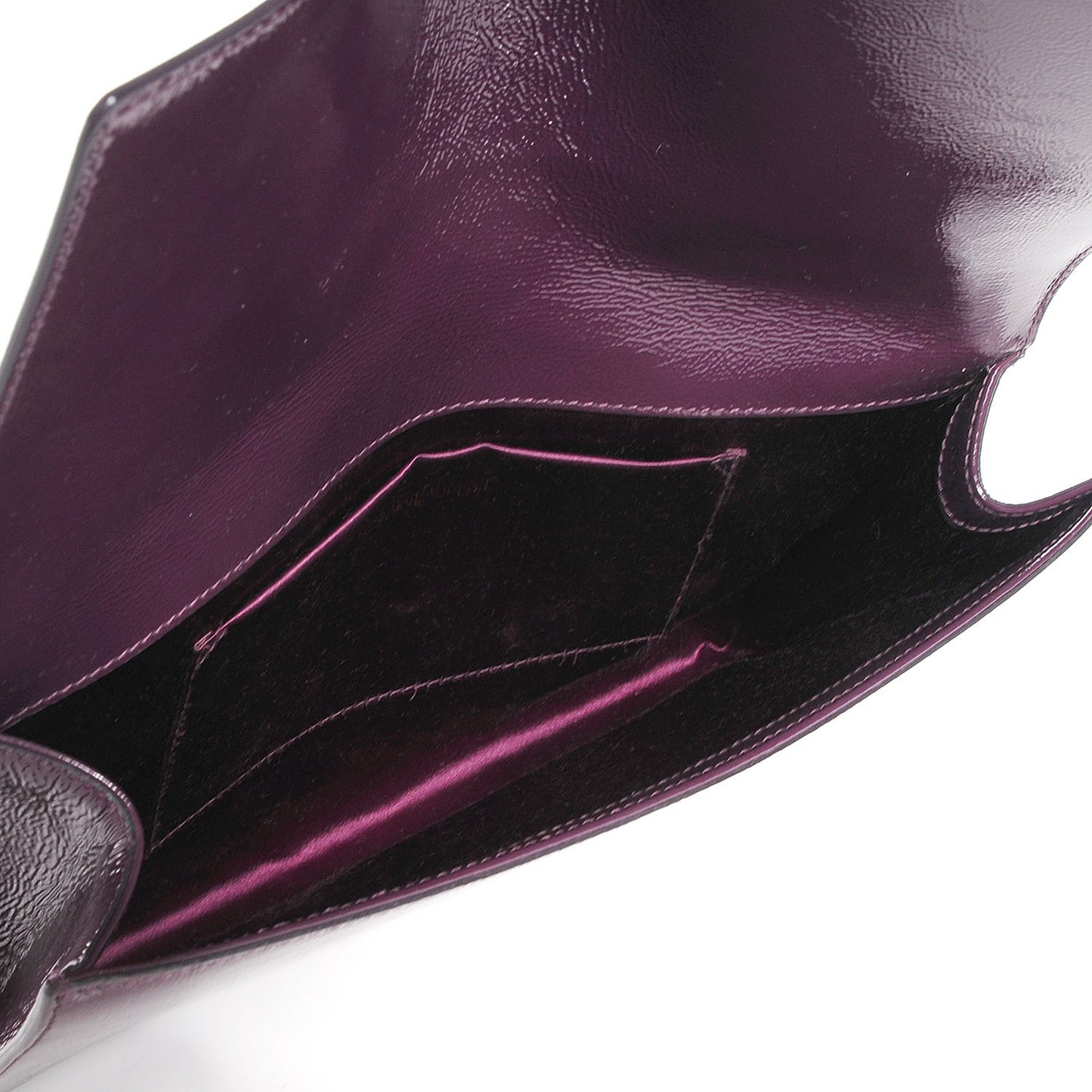 Textured Patent Large Belle De Jour Clutch Violet