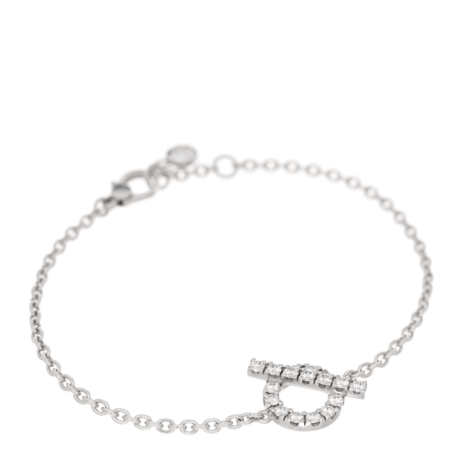 Hermes 18K White Gold Diamond Finesse Bracelet XS 1 of 4