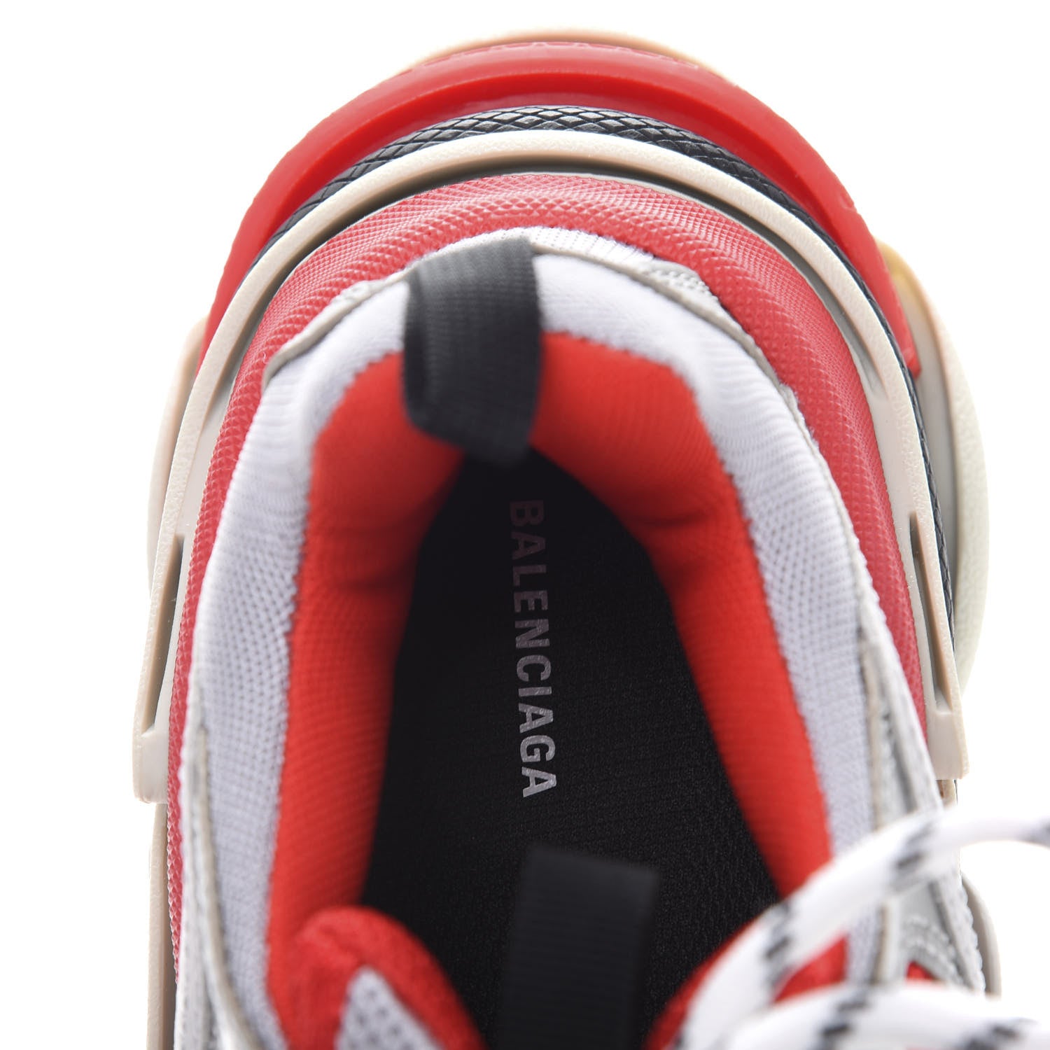 Balenciaga Fabric Mesh Womens Triple S Sneakers 36 Red Grey White 7 of 10