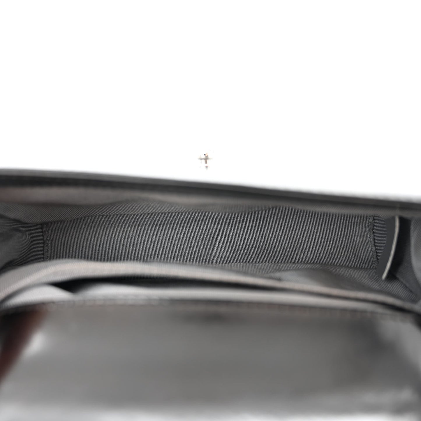 Glazed Calfskin Small Boy Flap Black