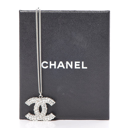 Chanel Baguette Crystal Large CC Necklace Silver 6 of 6