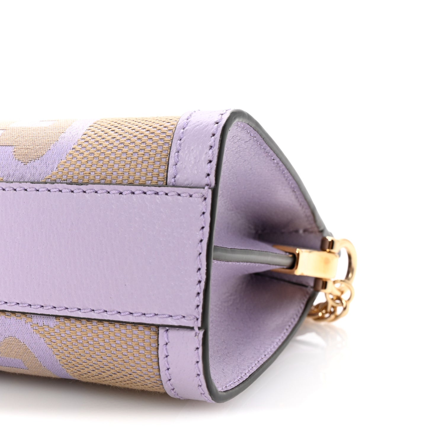 Monogram Jumbo GG Textured Dollar Calfskin Small Ophidia Chain Shoulder Bag Beige Lapis
