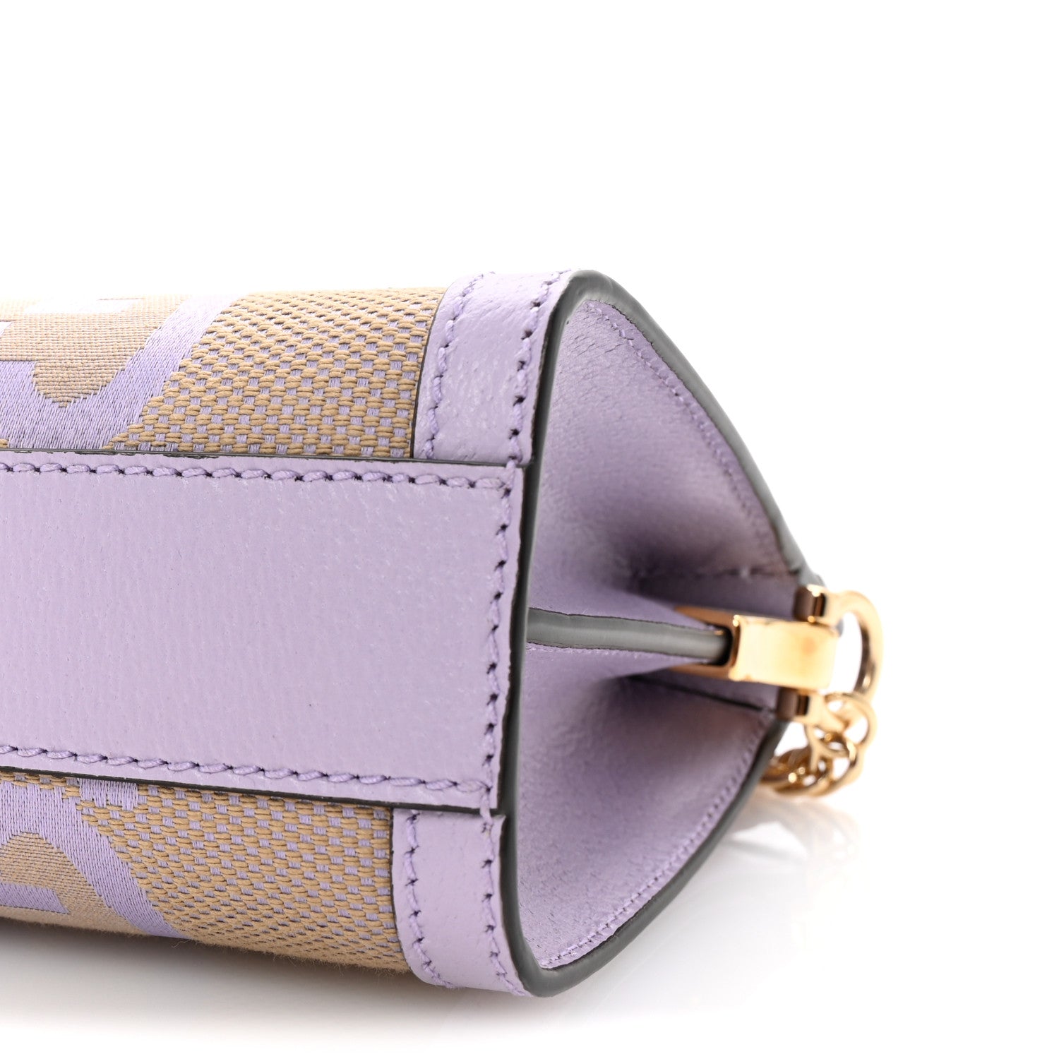 Gucci Monogram Jumbo GG Textured Dollar Calfskin Small Ophidia Chain Shoulder Bag Beige Lapis 9 of 9
