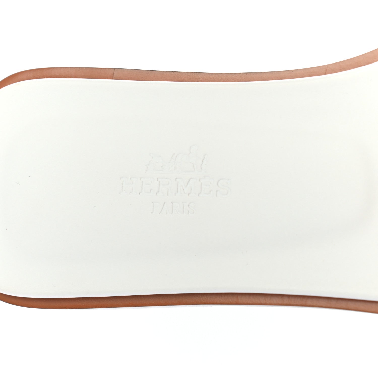 Hermes Box Calfskin Oran Sandals 36.5 White 7 of 8