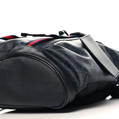 Gucci Soft GG Supreme Monogram Calfskin Web Double Buckle Backpack Black 10 of 11