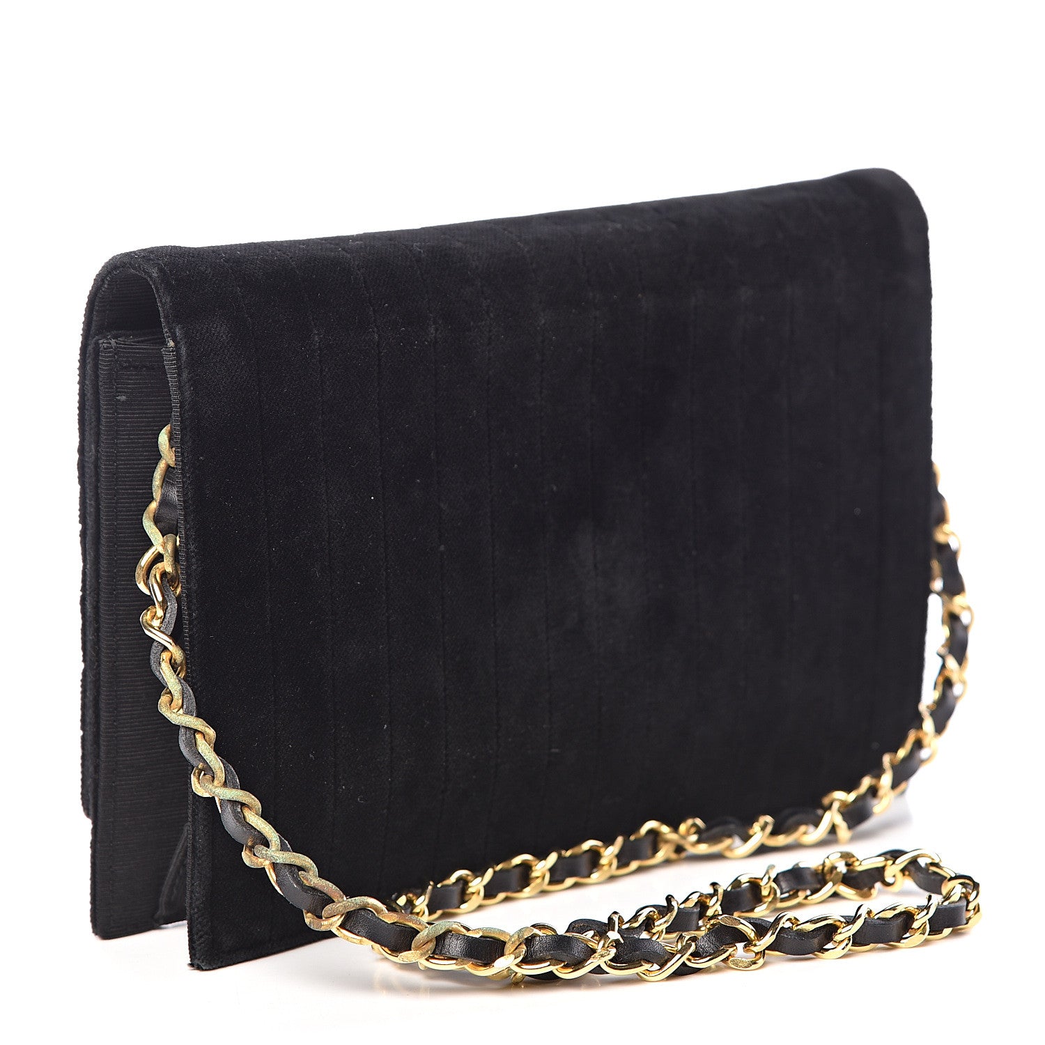 Chanel Velvet Vertical Horizontal Quilt Single Flap Black 3 of 20