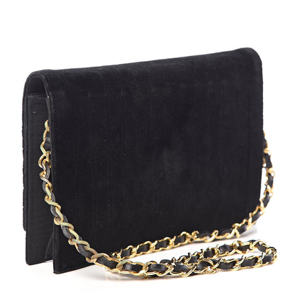 Chanel Velvet Vertical Horizontal Quilt Single Flap Black 3 of 20