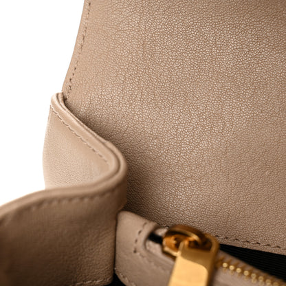 Saint Laurent Sheepskin Matelasse Chevron Monogram Medium College Bag Dark Beige 12 of 13