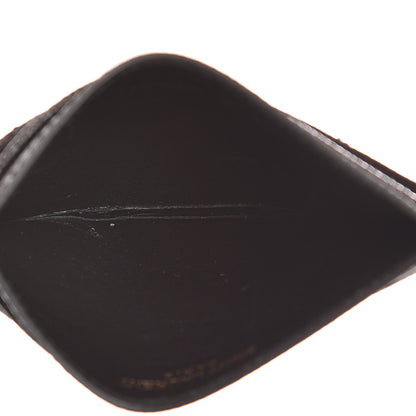 Saint Laurent Grain De Poudre Matelasse Chevron Monogram Credit Card Case Black 5 of 7