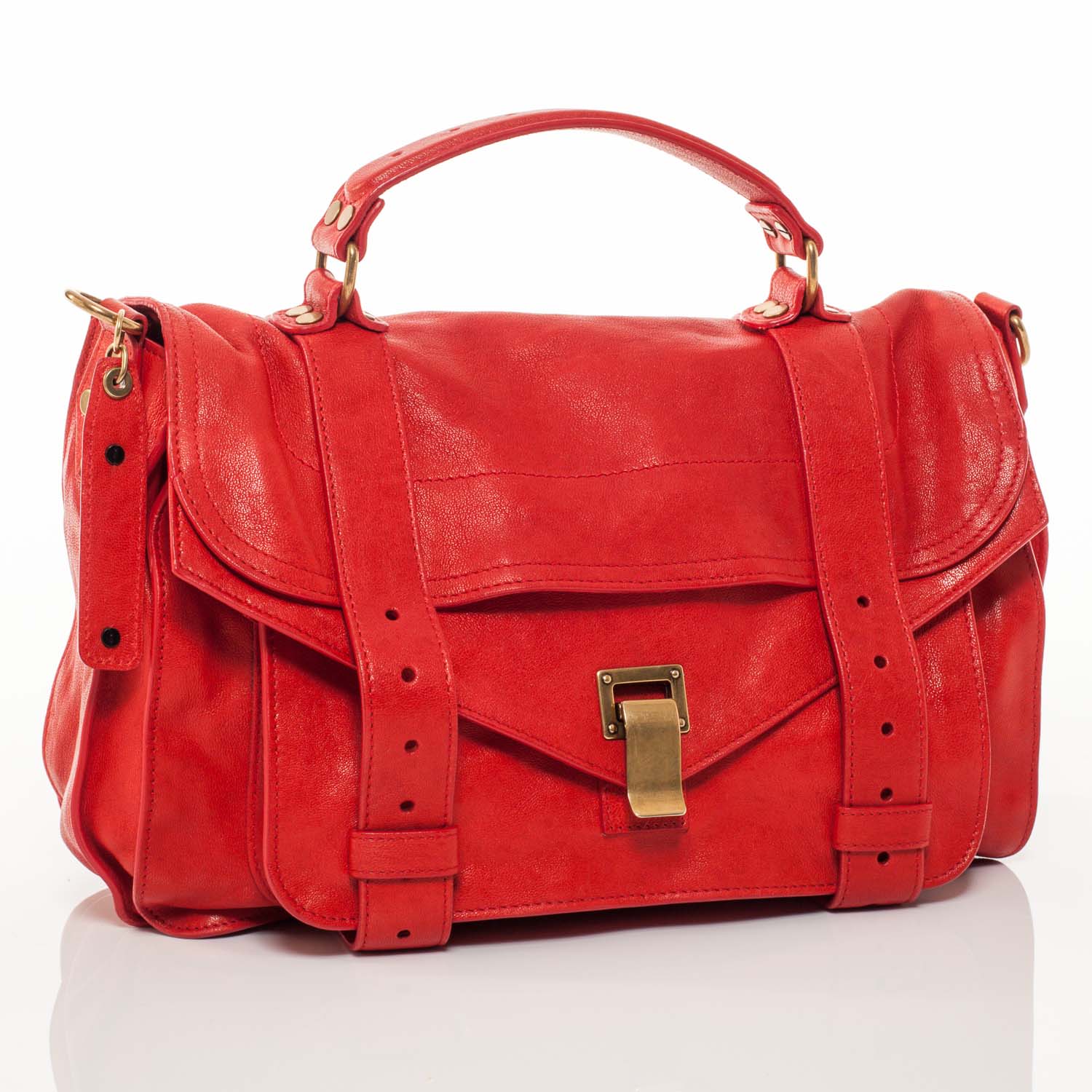 Proenza Schouler Lambskin PS1 Medium Satchel Red 5 of 11